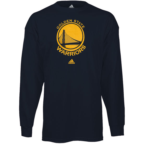 NBA Men Golden State Warriors Navy Blue Prime Logo Long Sleeve Tshirt->nba t-shirts->Sports Accessory
